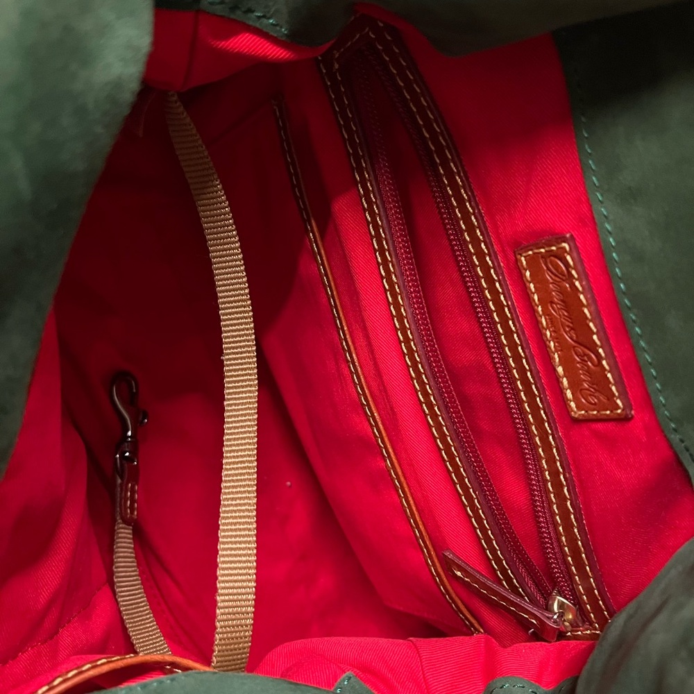 Dooney & Bourke Navy Suede Bag with Tan Leather - Picture 8 of 16